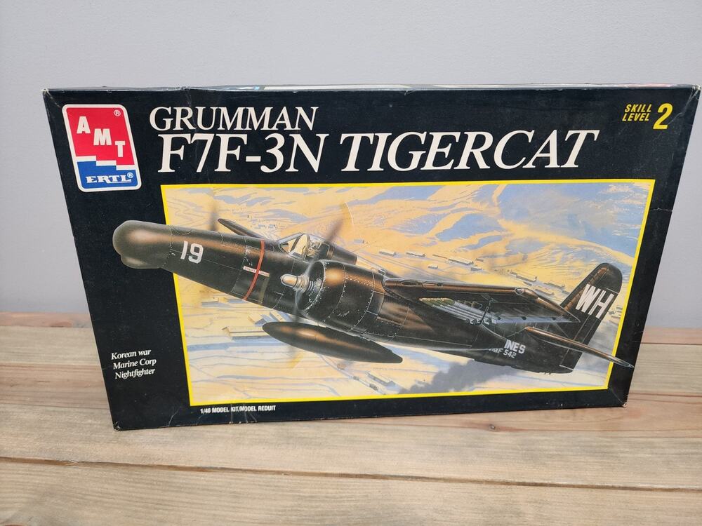 AMT Ertl Grumman F7F-3N Tigercat 1:48 Plastic Airplane Kit Unassembled AMT8844